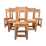 6 solid oak chairs