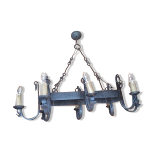 Lustre en fer forgé 8 lampes