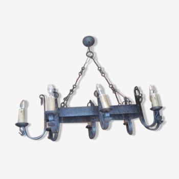 Wrought iron chandelier 8 lamps