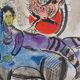 Marc chagall: the blue cow - original lithograph
