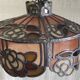 Tiffany-style glass and lead suspension - mid 20th century.