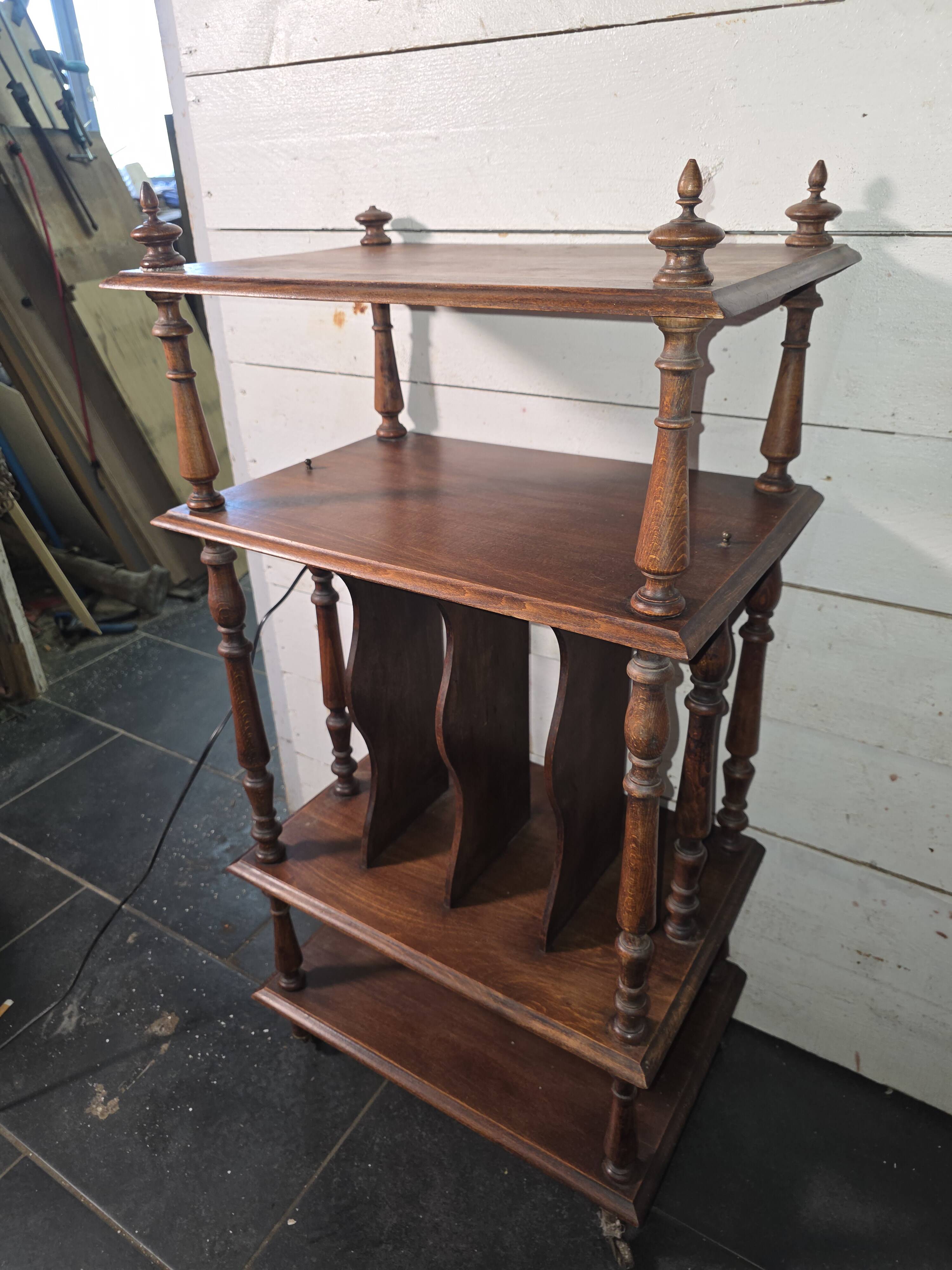 Antique walnut music cabinet