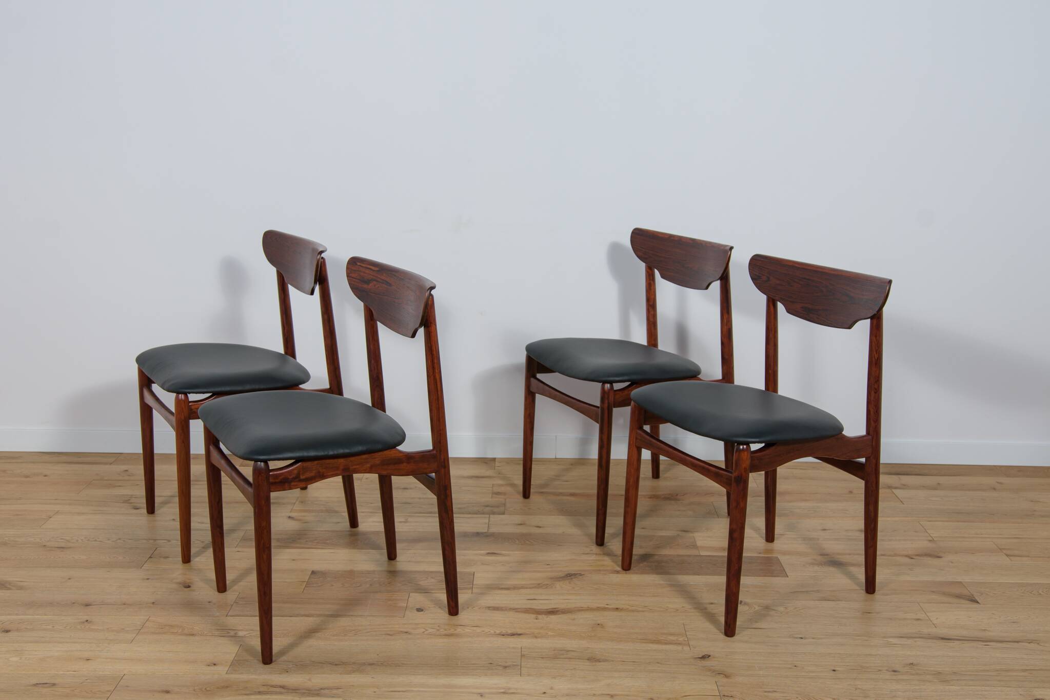 Chaises mid-century en palissandre, danemark, set de 4