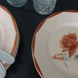 Old flat plate Digoin pink pattern