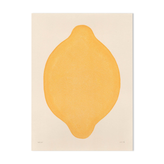 lemon painting, illustration on paper signed eawy