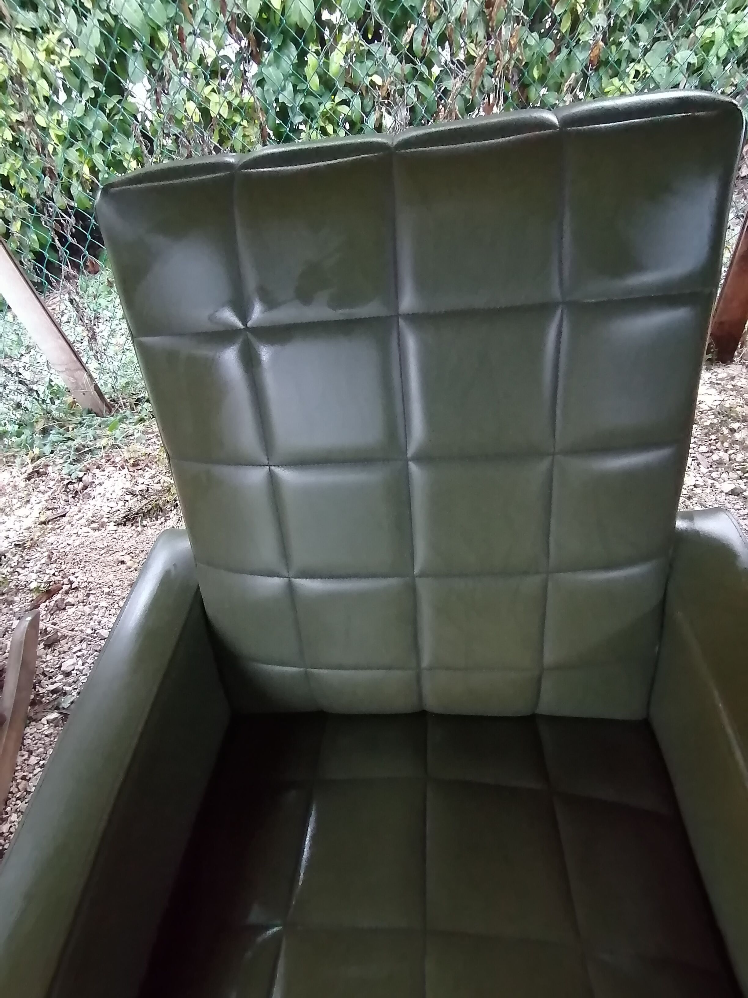 Green skai armchair 1950 1960