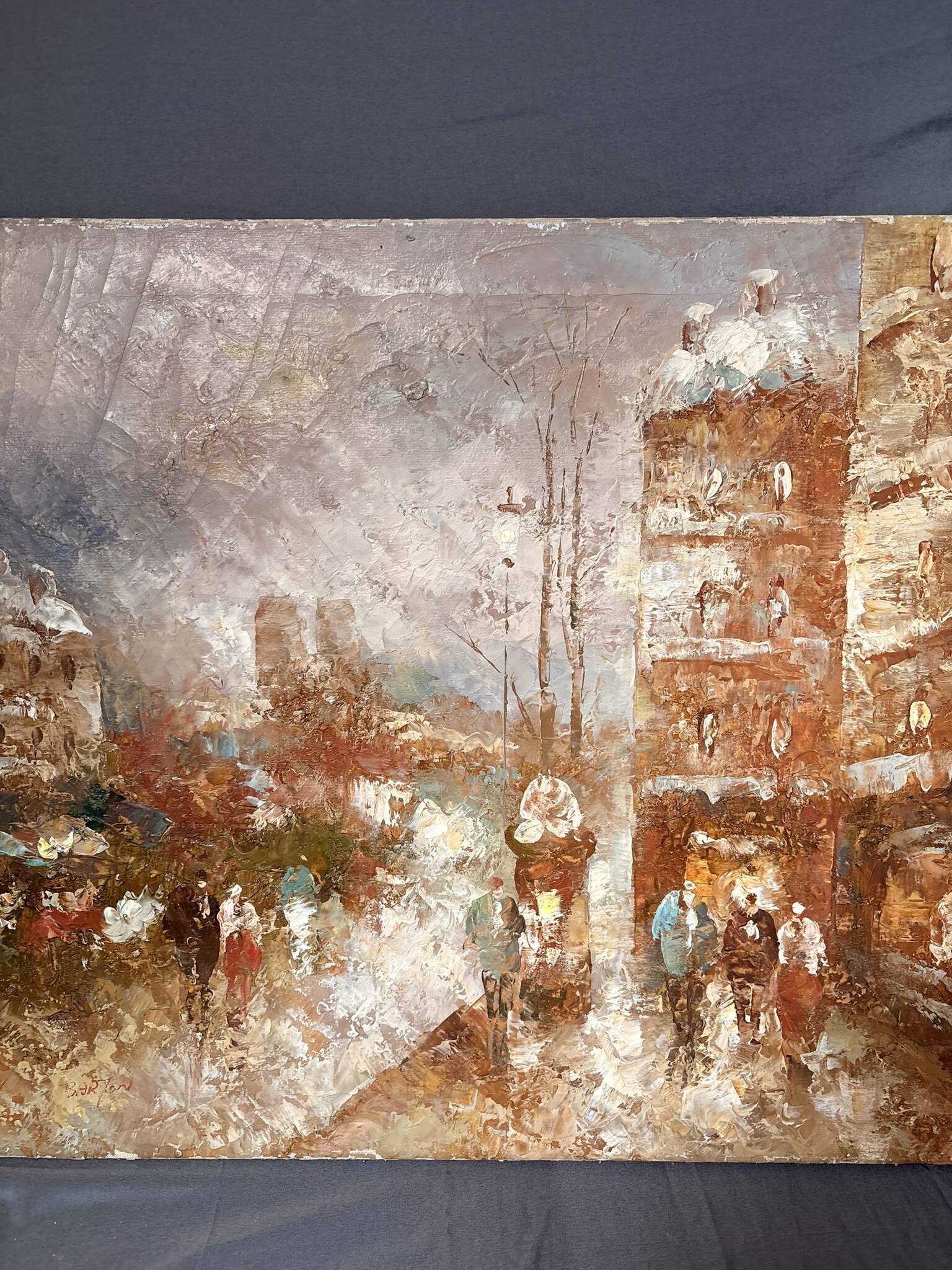 Oil Painting Canvas Street Paris Parisian Impressionism Edward Ba