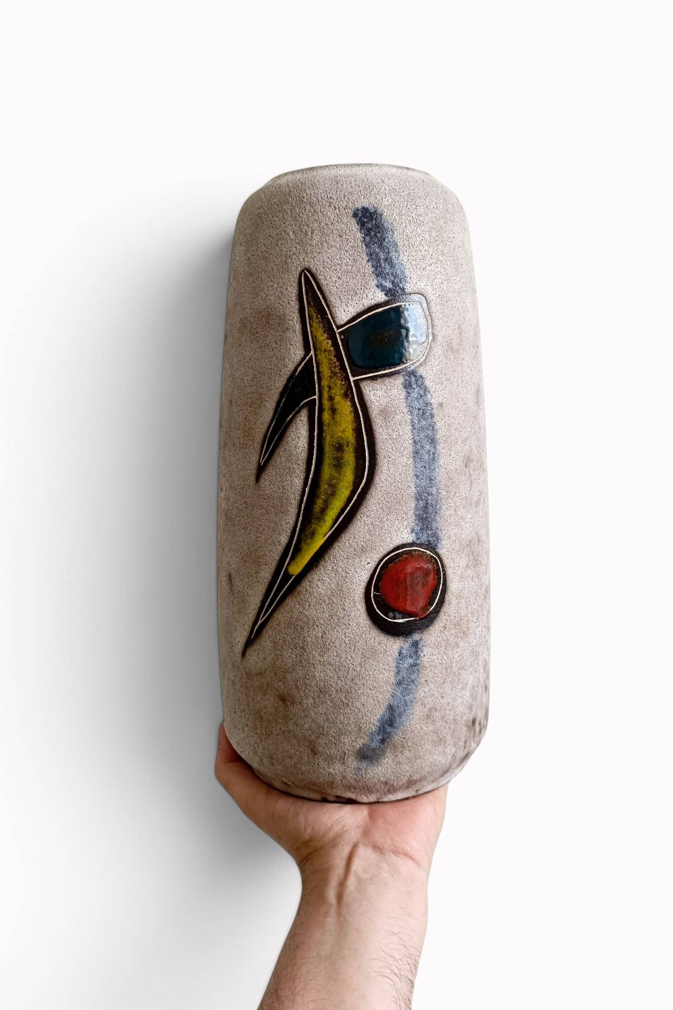 Mid-Century Scheurich Abstract Modernist Ceramic Vase, West Germany, 1960s
