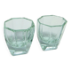 Paire de verres Art Déco, verre turquoise, Tchécoslovaquie, années 1930.
