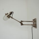 Industrial Adjustable Metal and Glass French Wall Light