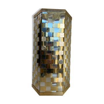 Porte-parapluie hexagonal bicolore italien style Willy Rizzo années 70