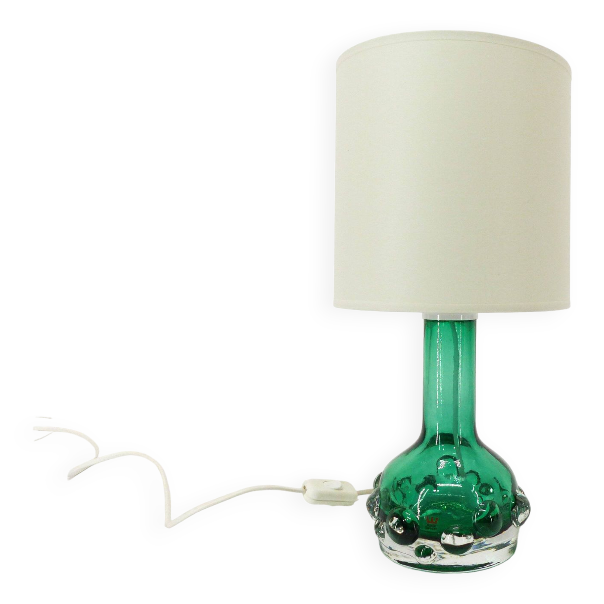 Scandinavian green glass lamp Kosta Hans-Owe Sandeberg Sweden 1960