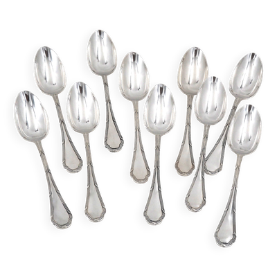 10 cuillères à entremets, métal argenté, 17,5 cm, Ercuis Trianon