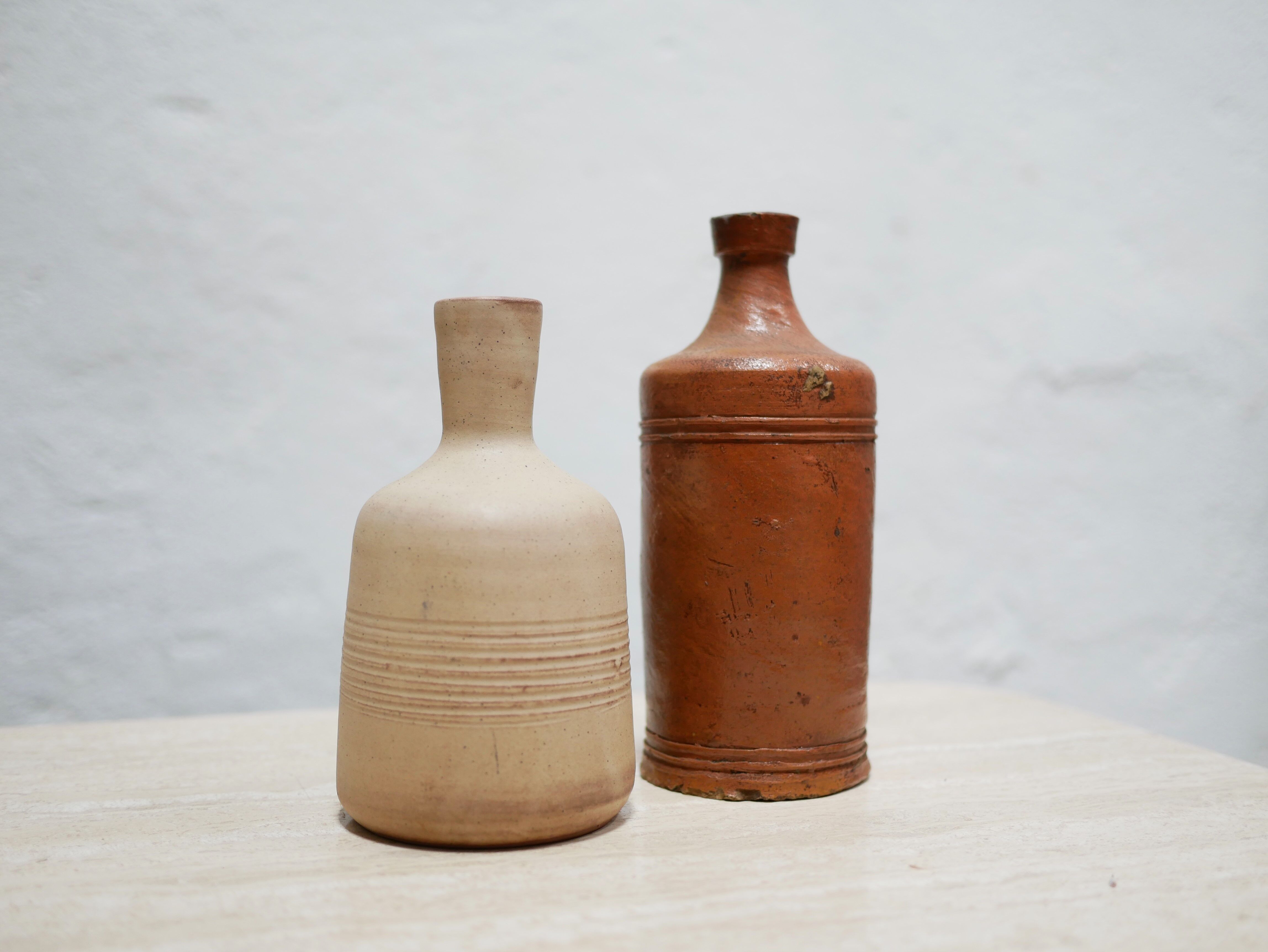 Bottle vintage glazed terracotta vase