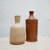 Bottle vintage glazed terracotta vase