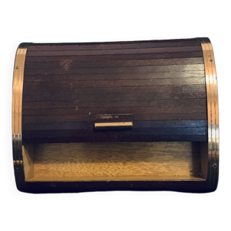 Cigar box 1960 17cm wooden sliding shutter jewelry cigarettes old vintage