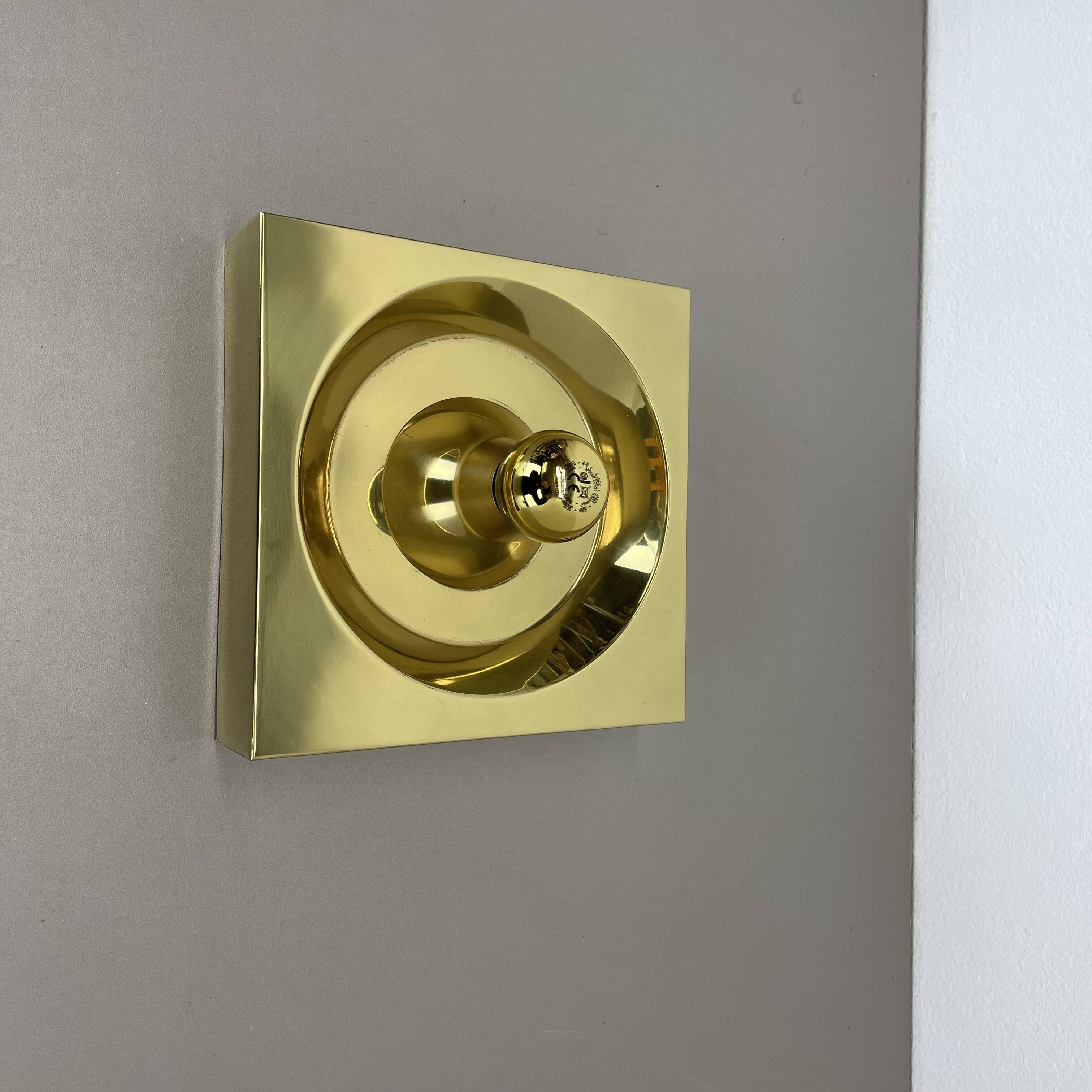 Rare Brass Pop Art Metal Wall Light by Klaus Hempel for Kaiser Leuchten, 1970s