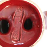 Red candle holder 1960 Saint-Clément vintage