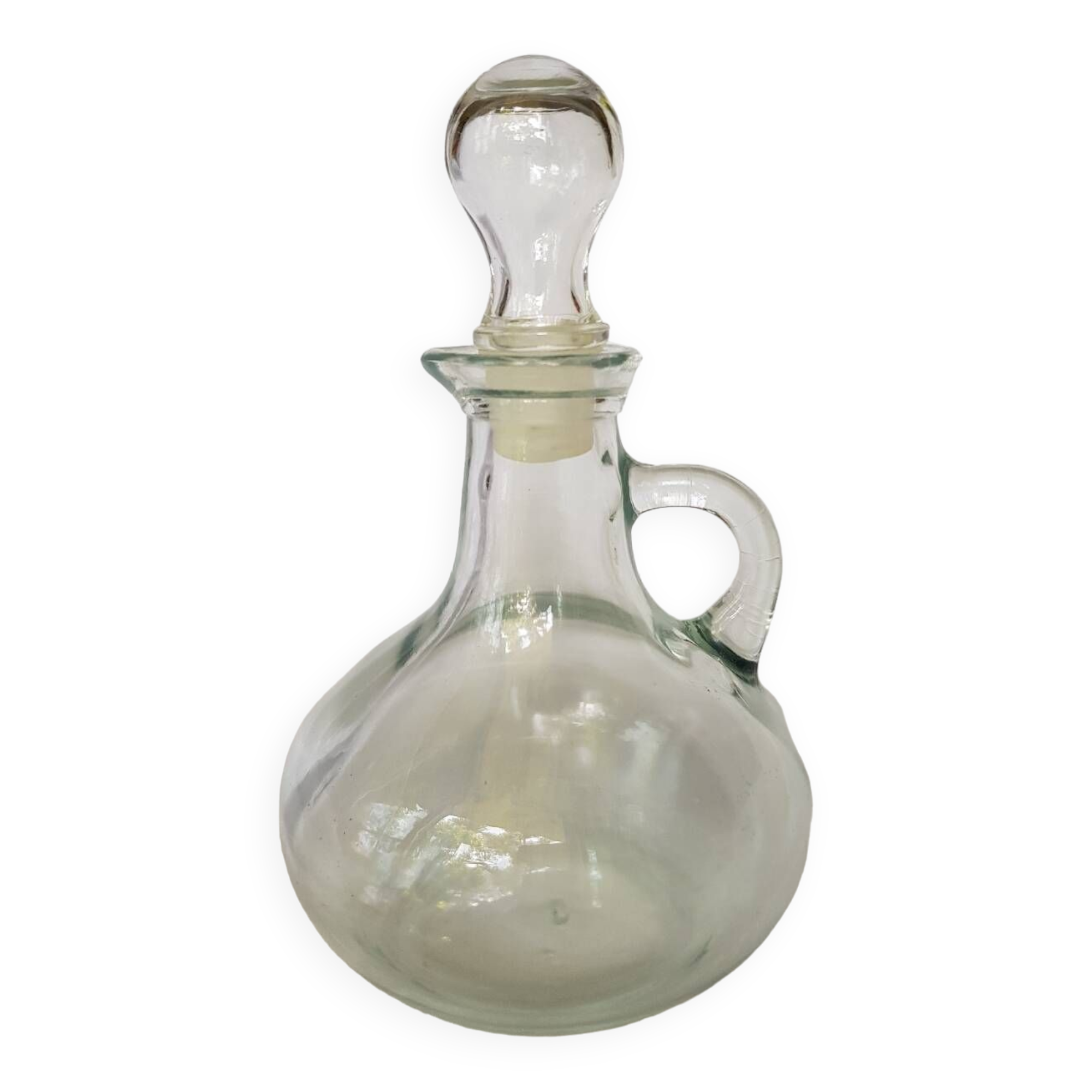 Bouteille d'huile en verre vintage