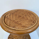 Tabouret diabolo sellette en rotin