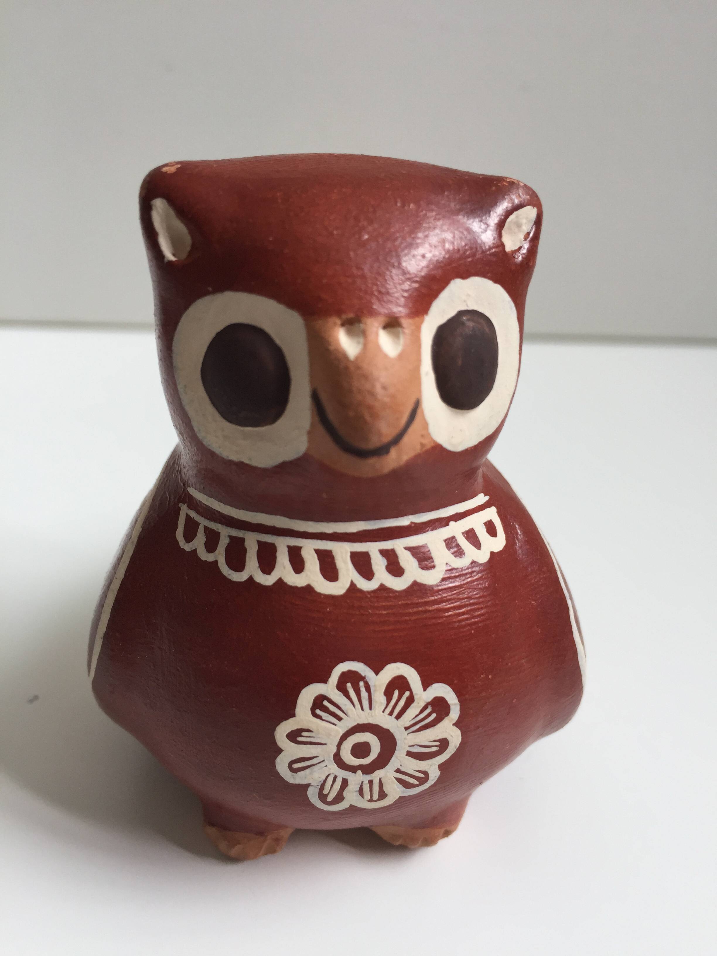 Ceramic Sculpture Figurine Whistle Call Owl Tawny Owl Nazca Chimu..