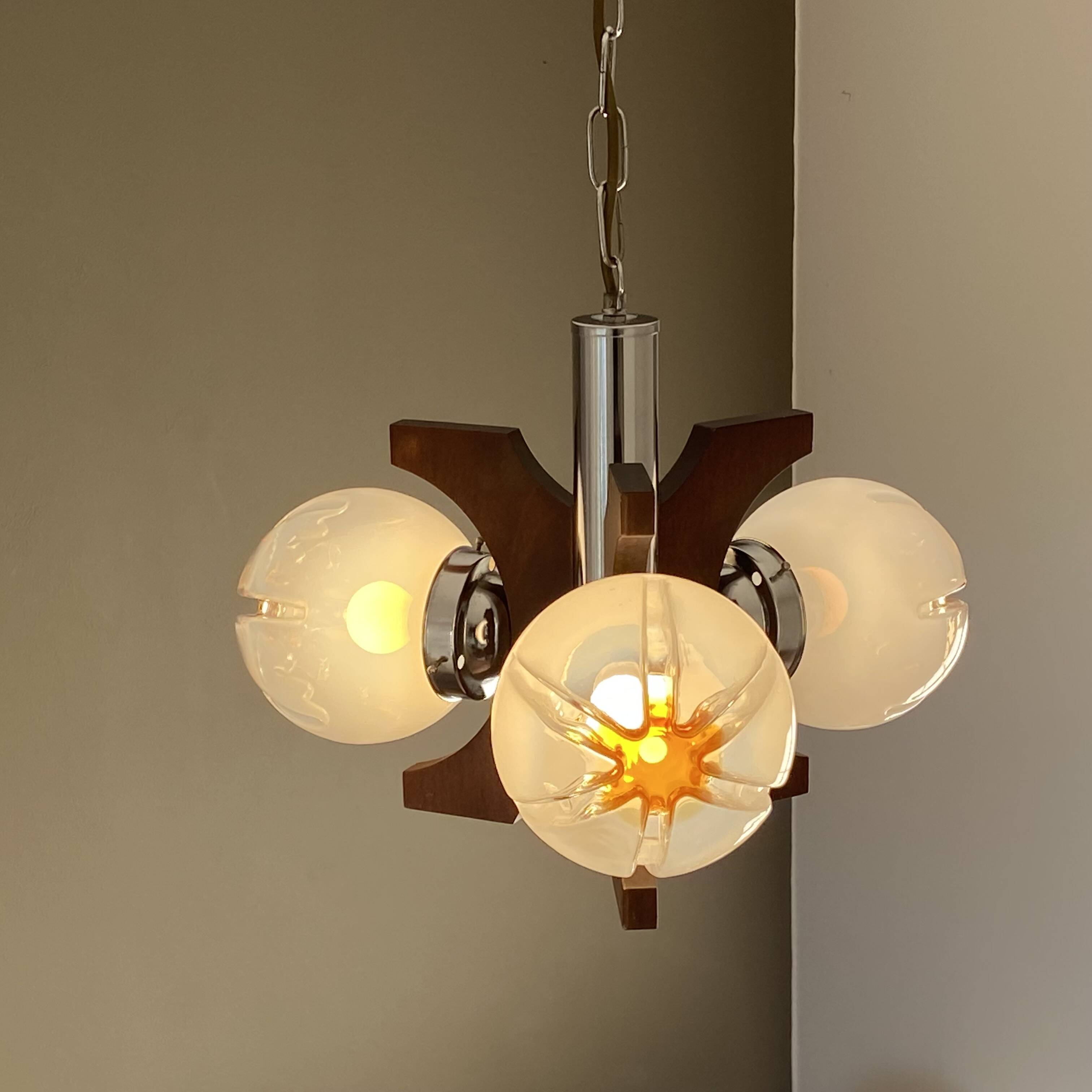 Mazzega chandelier. 1970. Murano glass. Italy.