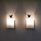 Pair of vintage metal, brass and acrylic wall lamps 1960