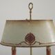 Lampe bouillotte à 2 lumières en laiton de l'Empire français, design floral peint à la main