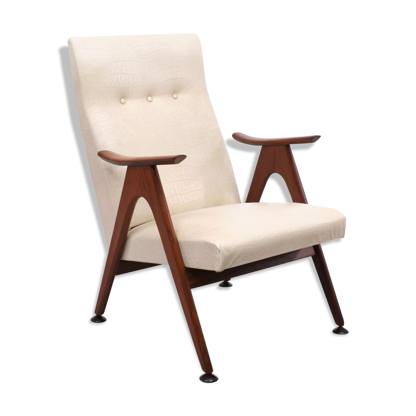 Chaise longue en teck par Louis Van Teeffelen années 1950 Hollande