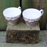 Set of 2 English porcelain cups with horse motifs