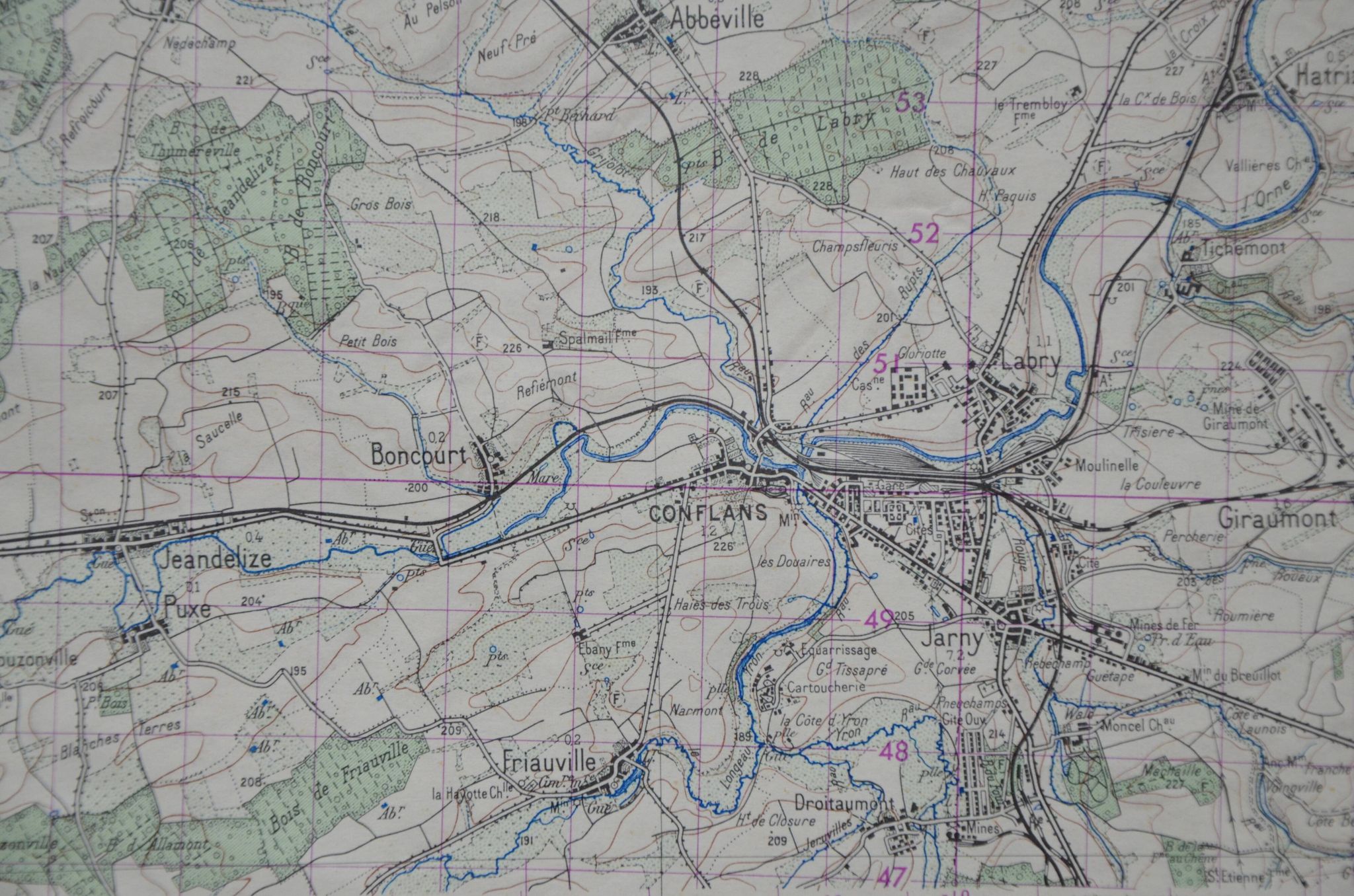 Carte vintage de Briey