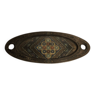 Finely carved wooden tea serving tray