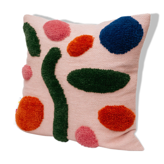 Housse de coussin en laine fait main love me & love me not 45 x 45 cm