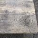 Antique farmhouse table in solid oak with tapered legs and 1 drawer at the end.