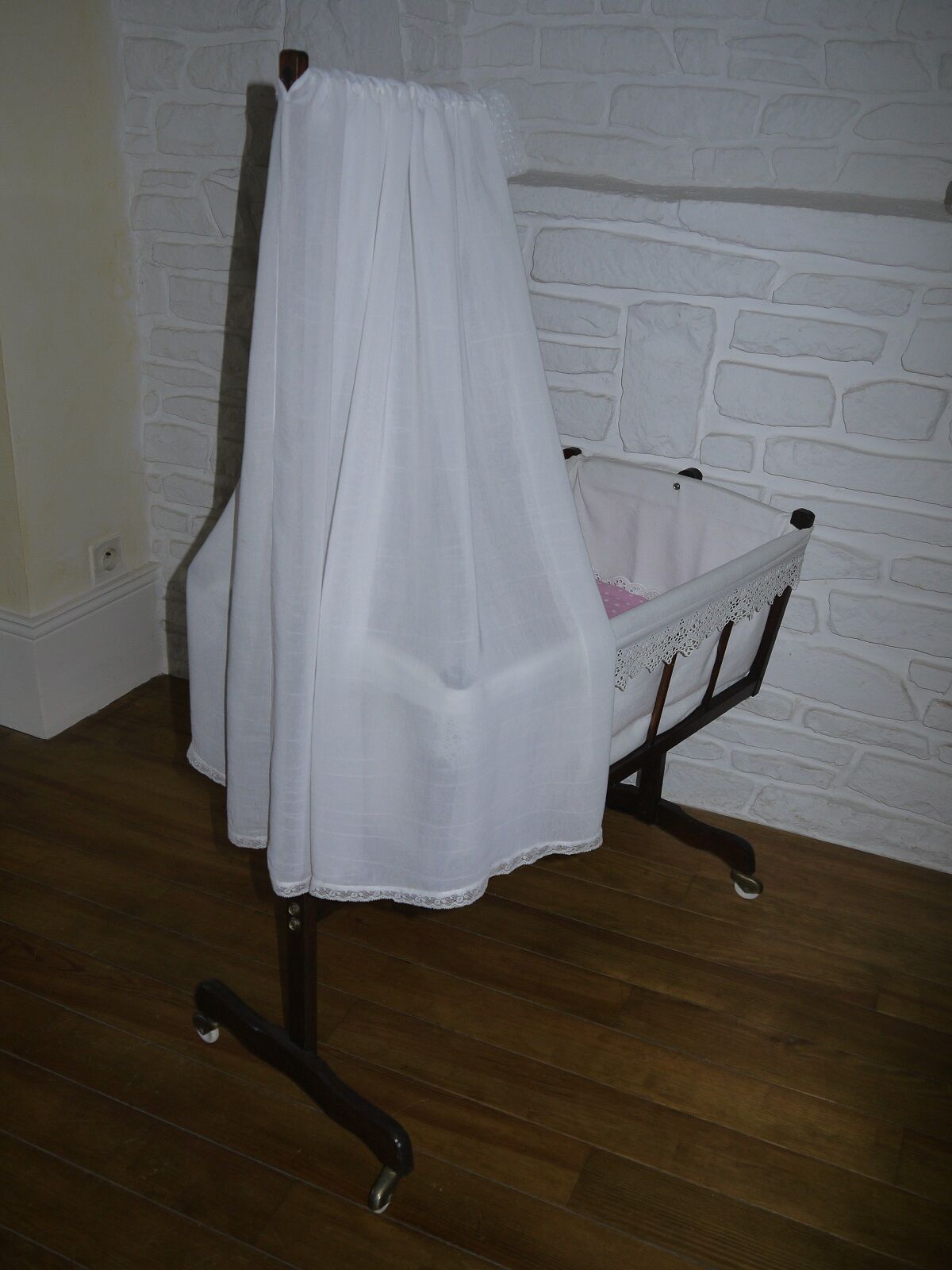 Former cradle swing and bars on wheels
