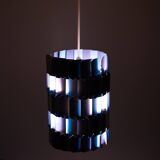 Silver & Blue Facet pendant by Louis Weisdorf for Lyfa, 1960s Denmark