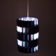 Silver & Blue Facet pendant by Louis Weisdorf for Lyfa, 1960s Denmark