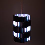 Silver & Blue Facet pendant by Louis Weisdorf for Lyfa, 1960s Denmark