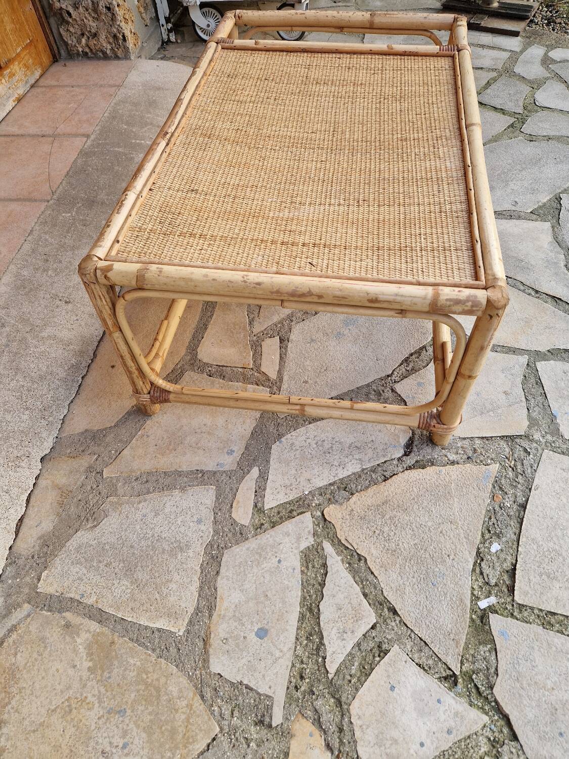 Vintage rattan coffee table