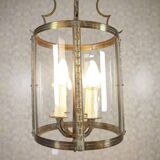 Mid-Century Metal & Glass Pendant Lamp