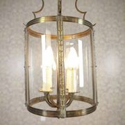 Suspension en métal et verre de style mi-siècle