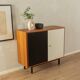 Commode noire et blanche, vintage années 60