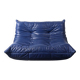 Michel Ducaroy Togo Loveseat in Blue Leather for Ligne Roset, France, 1980s