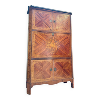 Bayer françois secretary with guillotine in louis x period marquetry