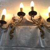 Paire d'appliques en bronze style Louis XV