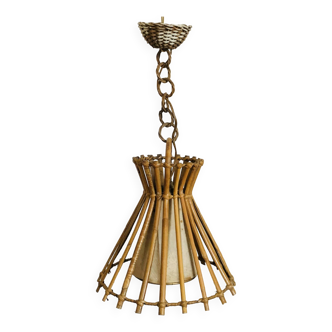 Vintage rattan pendant light