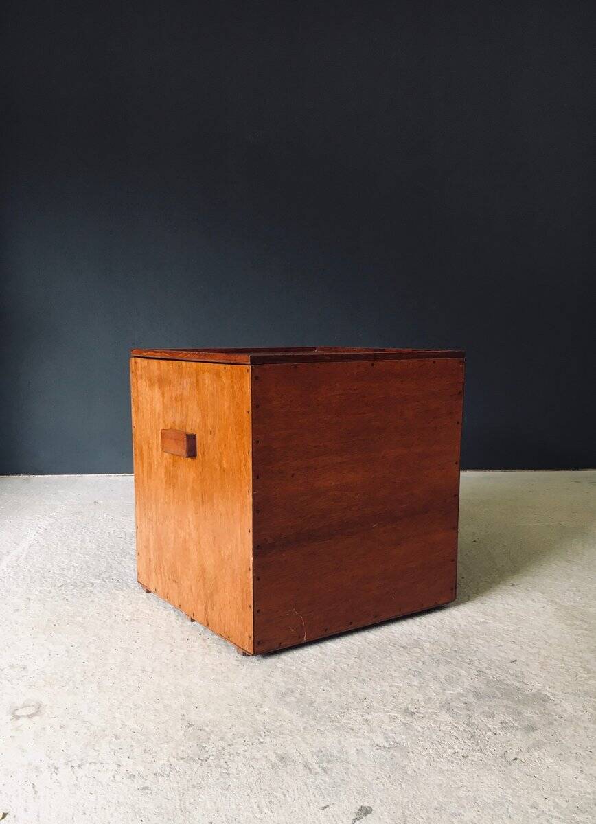Handcrafted Cubical Side Table, Belgium, 1950s