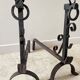 Pair of vintage steel brutalist andirons