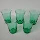 lot de 5 verres à eau en verre vert made in France années 70