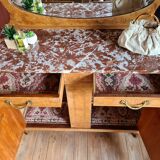 Low cabinet with walnut bramble mirror